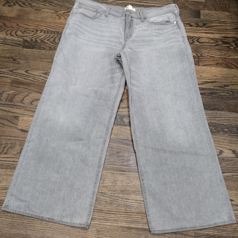 MADEWELL Low Rise Super Wideleg Jeans Gray Size 33